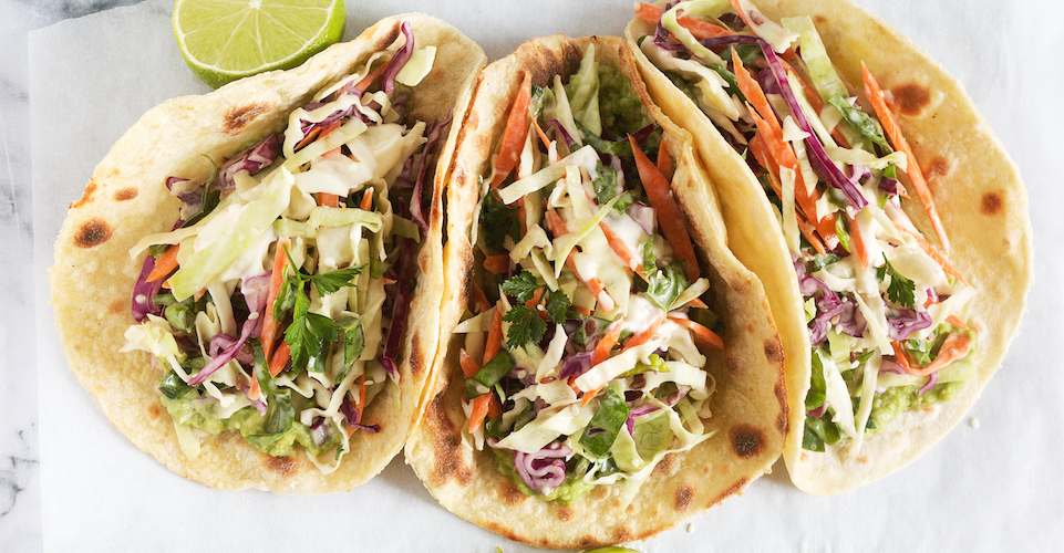 Vegan tortillas met jackfruit en groente