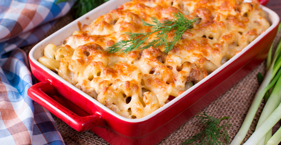 Mac & cheese met paddenstoelen