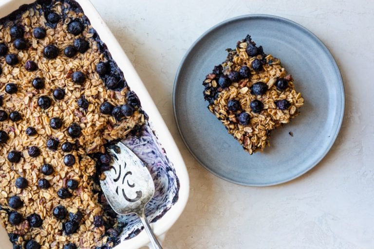 Baked Oats Met Blauwe Bessen En Amandel Freshhh