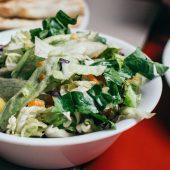 Salade van parelcouscous met blauwe kaas en meloen