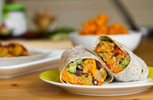 Vegan Burrito’s met pompoen hummus