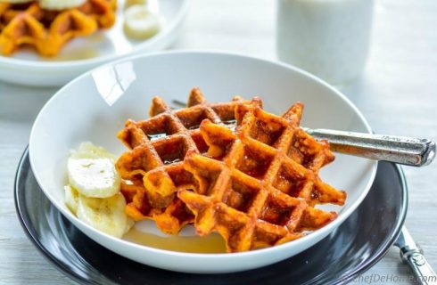 Heerlijke hartige wafels van zoete aardappel!