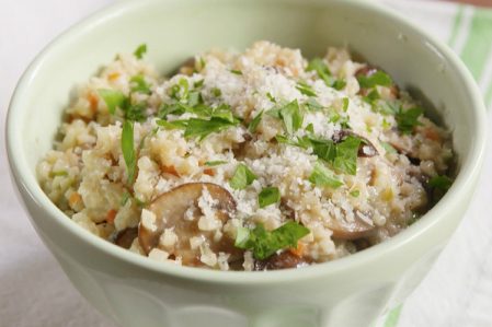 Heerlijke bloemkool risotto met champignons