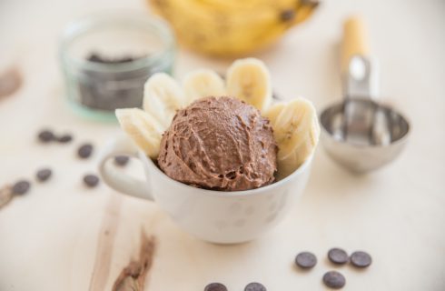 Banaan chocolade ijs zonder melkproducten